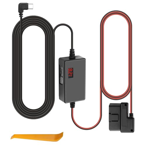 MEIRIYFA OBD OBD2 Stromkabel für Dash Kamera, OBD2 zu USB C Ladekabel mit 24-Stunden-Überwachung Typ C 16Pin OBDII Step Down Hardwire Kit Ladegerät Kabel für Dash Kamera GPS DVR (3.1M) von MEIRIYFA