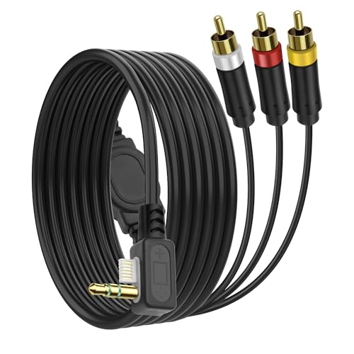 MEIRIYFA PSP AV Audio Video 3RCA Adapterkabel für PSP 2000 3000 HDTV HD Komponente Audio Video Ersatz Kabel (Schwarz, 1.8M) von MEIRIYFA