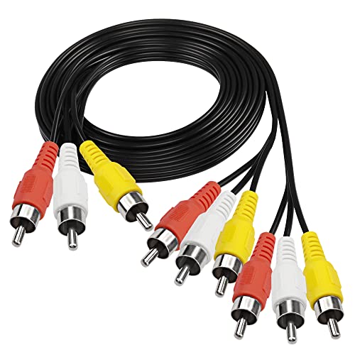 MEIRIYFA RCA AV Splitter Audio Video Kabel, 3 RCA Stecker auf 6 RCA Stecker Kabel Composite Verlängerung AV Adapter für TV, DVD, Set-Top Box, etc. (1.5M) von MEIRIYFA