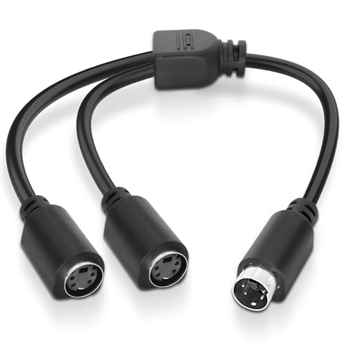 MEIRIYFA S-Video 4-Pin Mini DIN Y Splitter Kabel, Mini DIN 4 Pin S-Video Stecker auf Dual 2 Buchse Y Splitter Verlängerungskabel für TV, S-VHS, Videorecorder, DVD, Camcorder, Videokarten (0.3M) von MEIRIYFA