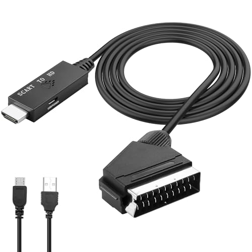 MEIRIYFA Scart auf HDMI Converter Kabel, Scart auf HDMI Kabel mit HD 720P/1080P Schalter, Male Scart In HDMI Out Converter Video Audio Adapter für HDTV Monitor Projektor STB VHS Xbox PS3 (95CM) von MEIRIYFA