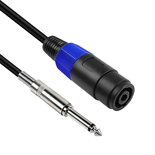 MEIRIYFA Speakon Buchse auf 1/4" Mono Lautsprecher Kabel, 6.35mm TS Stecker auf Speakon Buchse Lautsprecher Draht Audio Adapter für DJ/PA Lautsprecher Kabel (6,35 mm Stecker) von MEIRIYFA