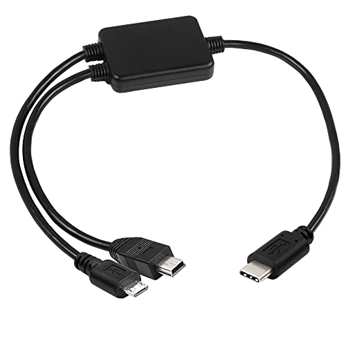 MEIRIYFA Typ C auf Micro USB OTG/Mini USB OTG Kabel, 2 in 1 USB C OTG Adapter Kabel Laden Datenkabel Kabel mit Dual Data Chips (40cm) von MEIRIYFA