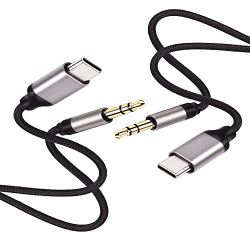 MEIRIYFA USB C auf 3.5mm Audio Aux Jack Kabel, 2-Pack USB Typ C Stecker auf 3.5mm Klinke Kabel Kompatibel mit Typ C Telefone, Tablet, Kopfhörer - 1.5M von MEIRIYFA