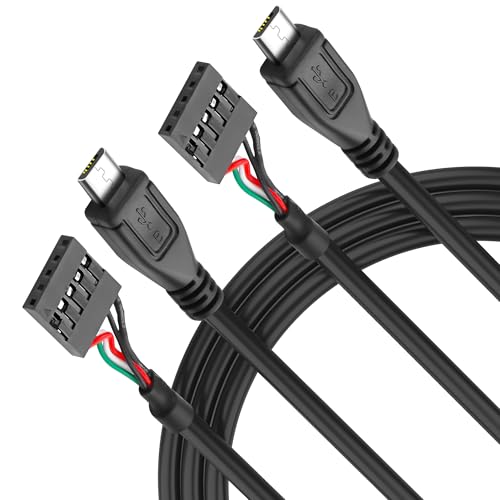 MEIRIYFA USB Header 5Pin zu Micro USB Adapterkabel, USB 5 pin Motherboard Header Buchse zu Micro USB Stecker 28AWG Extender Konverterkabel (2 Stück, 50CM) von MEIRIYFA