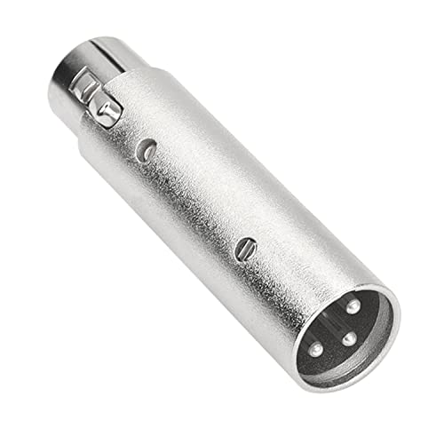 MEIRIYFA Xlr 3 Pin zu Xlr 5 Pin Adapter Stecker Gender Changer, eloxierter Aluminium Adapter mit Lock Release Button (Sliver-1PCS) (3Pin Male to 5Pin Female) von MEIRIYFA