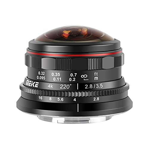 MEKE 3,5 mm f2,8 220 Grad manueller Fokus, rundes Fischaugenobjektiv, kompatibel mit Olympus Panasonic Lumix M4/3 MFT Mount Kameras GH4 GH5 GH6 GH7 MEKE 3,5 mm f2,8 220 Grad manueller Fokus, rundes Fischaugenobjektiv, kompatibel mit Olympus Panasonic Lumix M4/3 MFT Mount Kameras GH4 GH5 GH6 GH7 von MEKE