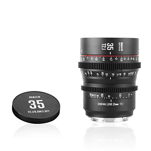 MEKE 35mm T2.1 Super 35 Prime Manueller Fokus Kino-Objektiv für EF-Mount Cine Kamera, kompatibel mit C200 C300 II, RED Komodo, BMPCC 6K, Z CAM E2-S6 BMPCC6K Pro von MEKE