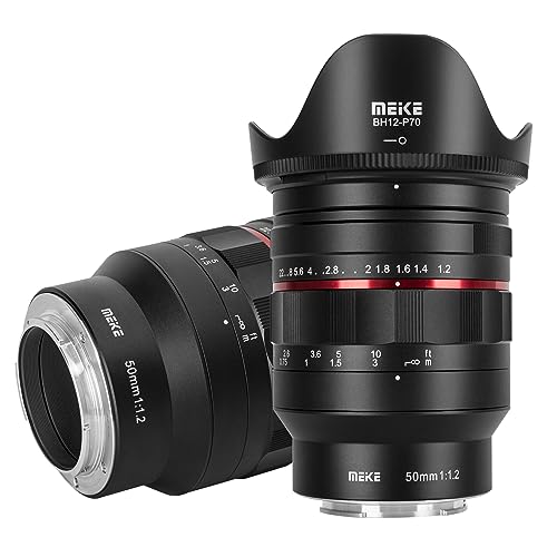 MEKE 50 mm F1.2 Vollformatobjektiv mit großer Blende, manueller Fokus, kompatibel mit Sony E-Mount-Kameras A7SIII A9II A7RIV A7IV A7III A9 A7II A7RII A7C A7CII von MEKE
