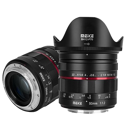 MEKE 50 mm F1.2 große Blende, manueller Fokus, Vollformatobjektiv, kompatibel mit Canon EF-Mount-Kameras von MEKE