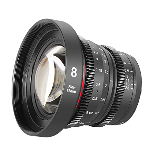 MEKE 8 mm T2.9 große Blende manueller Fokus Prime Low Distortion 4K Mini Cine Objektiv für Micro Four Thirds M4/3 MFT kompatibel mit Olympus/Panasonic Lumix Kameras und BMPCC 4K Zcam E2 GH5 GH6 OM-1 von MEKE