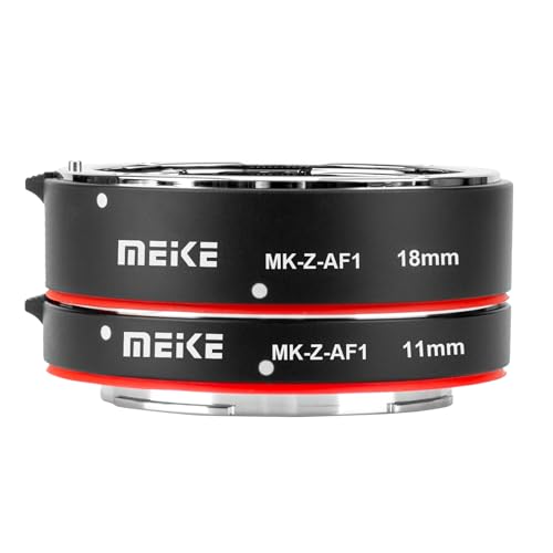 Meike MK-Z-AF1 Metall Autofokus Makro Verlängerungsrohr Set (11mm+18mm) Kompatibel mit Nikon Z5 Z6 Z6II Z7 Z7II Z50 von MEKE