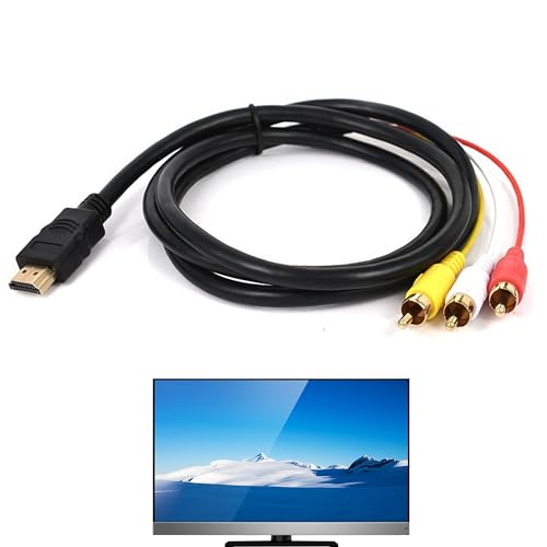1 x HDMI-Stecker auf 3 Cinch-Kabel, einfacher und einfacher Audio-Video-AV-Adapter, HD-Konvertierungsleitung, rot / gelb / weiß, Kabel zu HDMI, geeignet für TV/HDTV/DVD/1080P/die meisten 1 x HDMI-Stecker auf 3 Cinch-Kabel, einfacher und einfacher Audio-Video-AV-Adapter, HD-Konvertierungsleitung, rot / gelb / weiß, Kabel zu HDMI, geeignet für TV/HDTV/DVD/1080P/die meisten von MEKEET