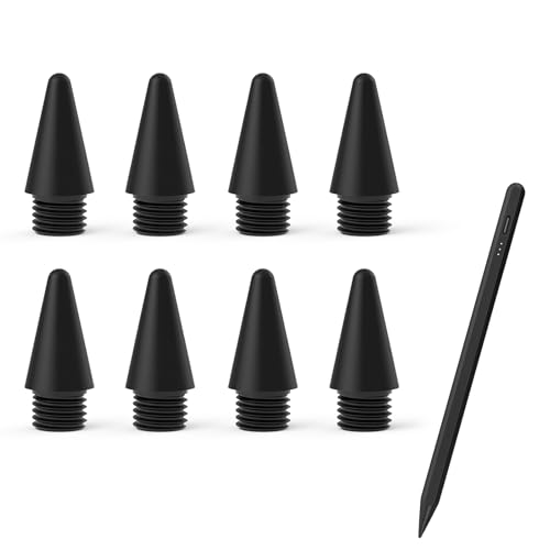 MEKO 8 Stücke Spitze für MEKO Stift für i-Pad mit ASIN B0C7ZV4BKP，B0CJ4MGDKG，B0D7PQCN5H，B0D7PSJ6FT，B0CLXLXCD6，B0CZMSNGYL (Schwartz) von MEKO