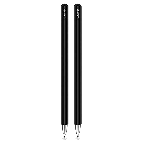 MEKO Eingabestift Disc Touch Pen, 2 in 1 Stylus Pen universal Touchstift 100% kompatibel mit Allen Tablets Touchscreen iPhone iPad Samsung Surface Huawei Chromebook usw, magnetische Kappe, Schwarz*2 von MEKO