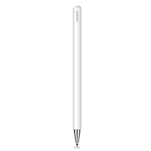 MEKO Eingabestift Disc Touch Pen, 2 in 1 Stylus Pen universal Touchstift 100% kompatibel mit Allen Tablets Touchscreen iPhone iPad Samsung Surface Huawei Chromebook usw, magnetische Kappe, Weiß von MEKO