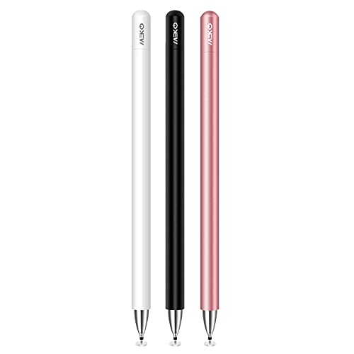 MEKO Eingabestift Disc Touch Pen, 2 in 1 Stylus Pen universal Touchstift 100% kompatibel mit allen Tablets Touchscreen iPhone iPad Samsung Surface Huawei usw, magnetische Kappe, Weiß+Rose Gold+Schwarz von MEKO