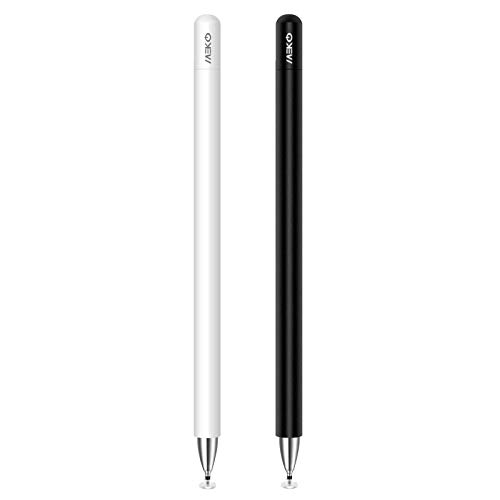 MEKO Eingabestift Disc Touch Pen, 2 in 1 Stylus Pen universaler Touchstift 100% kompatibel mit Allen Tablets Touchscreen iPhone iPad Samsung Surface Huawei usw, magnetische Kappe, Weiß+Schwarz von MEKO