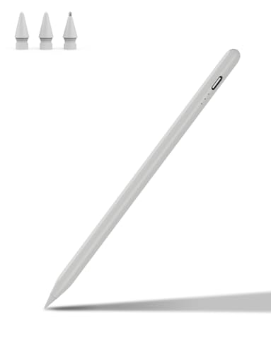 MEKO Stift 2. Generation mit Magnetische Kabellose Schnellaufladung für iPad Pro 12,9'' 3-6/11'' 1-4/Air 4/5./Mini 6. Hellgrau von MEKO