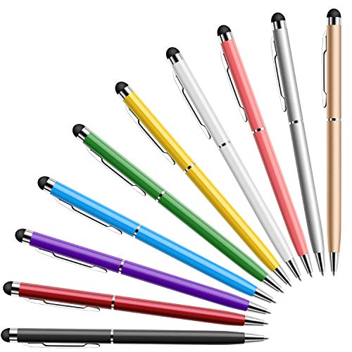 MEKO Tablet Stift, 10er Pack Touchscreen Stifte mit dem schwarzen Kugelschreiber, 2 in 1 Stylus Pen für Smartphone iPhone iPad Android Samsung Microsoft Surface Tab &Tablets von MEKO