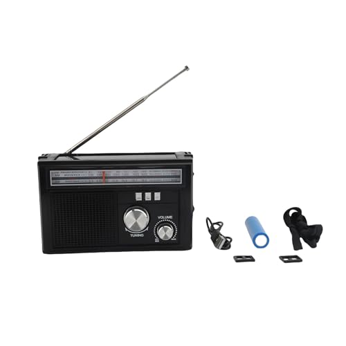 MEKOTRIN Radio AM FM SW MP3-Player Handy-Taschenlampe Outdoor-Camping mit Solarstromversorgung, Indoor- und Outdoor-Radio (Black) von MEKOTRIN
