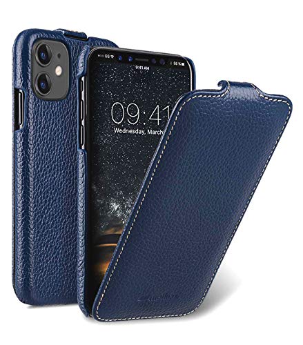 Hülle passend für Apple iPhone 11 (6,1 Zoll), Handyhülle mit beschichtetem Leder, Flip-Case, Schutzhülle klappbar, dünne Handy-Tasche, Slim Cover, Blau von MELCKO