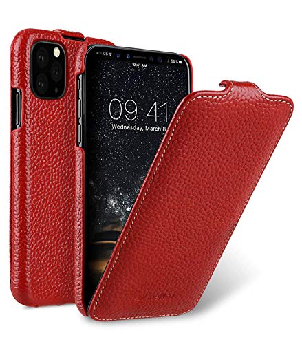 Hülle passend für Apple iPhone 11 PRO (5,8 Zoll), Handyhülle mit beschichtetem Leder, Flip-Case, Schutzhülle klappbar, dünne Handy-Tasche, Slim Cover, Rot von MELCKO