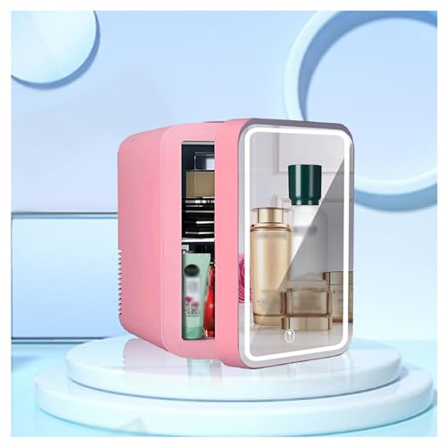 Kleiner KüHlschrank FüR Zimmer, 8L,Led Spiegel,Dimmbar Portable Fridge, KüHlen Oder Heizen, Auto Oder Zu Hause Car Refrigerators, Perfekt FüR Schlafzimmer, BüRo, Auto,Pink von MELLYD