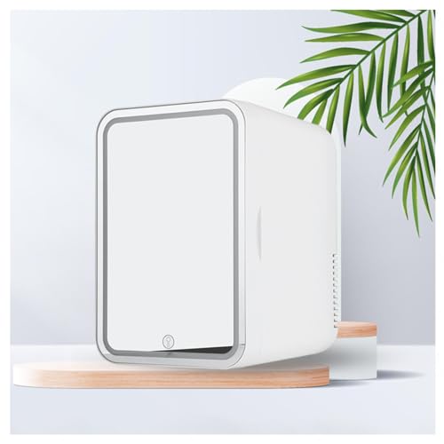 Spiegel SchöNheitsküHlschrank, 8L,Led Spiegel,Dimmbar Skin Care Fridge, KüHlen Oder Heizen, Auto Oder Zu Hause KüHlschrank Mit Gefrierfach, FüR Den Desktop Oder Auf Reisen,White von MELLYD