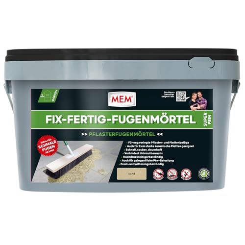MEM Fix-Fertig-Fugenmörtel Fein Sand – 20 kg – Gebrauchsfertiger Pflasterfugenmörtel für enge Fugen ab 3 mm – Frost- & Wetterbeständig – Für Naturstein, Beton, Klinker & Keramik MEM Fix-Fertig-Fugenmörtel Fein Sand – 20 kg – Gebrauchsfertiger Pflasterfugenmörtel für enge Fugen ab 3 mm – Frost- & Wetterbeständig – Für Naturstein, Beton, Klinker & Keramik von MEM