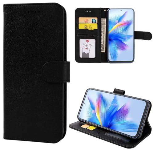 MEMELOKA Handyhülle für Blackview Shark 9, Internes TPU Stoßfest und Premium PU Flip Wallet Schutzhülle Blackview Shark 9 mit Kartenfächer[Magnetverschluss][Standfunktion] - Schwarz von MEMELOKA