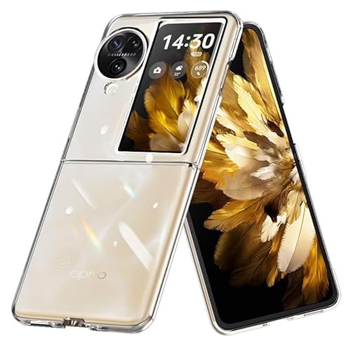 MEMELOKA Handyhülle für Oppo Find N3 Flip, Ultradünne Stoßfeste Kratzfest Harter PC Hülle All Inclusive Klappbar Schutzhülle für Oppo Find N3 Flip - Transparent von MEMELOKA