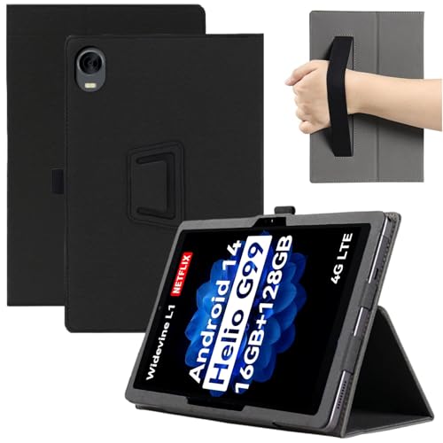 MEMELOKA Hülle für ALLDOCUBE iPlay 60 Mini Pro/iPlay 60 mini Turbo 8.4 Zoll, Ultradünne und Leicht PU Leder Schutzhülle mit Handschlaufe[Klappfunktion], Schwarz von MEMELOKA