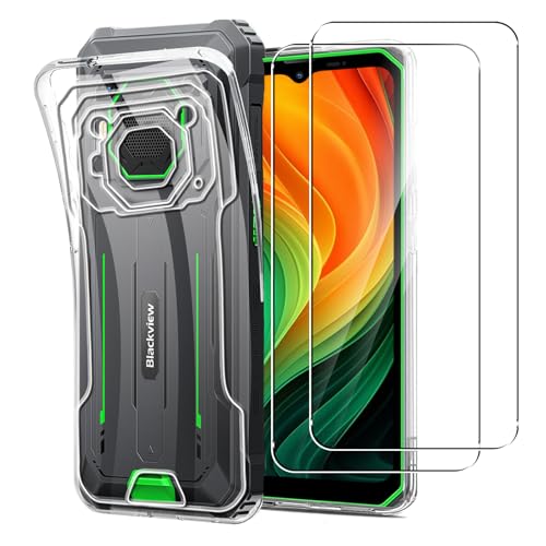 MEMELOKA Hülle für Blackview BV6200 Plus/BV6200 PRO/BV6200 mit Schutzfolie(Gehärtetes Glas), Ultradünne Transparente Anti-Vergilbung Weiche TPU Schutzhülle[Anti-Kratzer][Anti-Fingerabdruck] von MEMELOKA