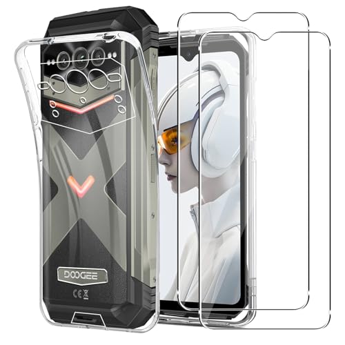 MEMELOKA Hülle für DOOGEE Vmax Plus/Vmax PRO 2024 mit 2 Stück Schutzfolie(Gehärtetes Glas), Ultradünne Transparente Anti-Vergilbung Weiche TPU Schutzhülle[Anti-Kratzer][Anti-Fingerabdruck] von MEMELOKA