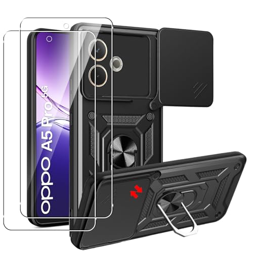 MEMELOKA Hülle für Oppo A5 Pro 5G/4G mit Schutzfolie, Kratzfest Militär Schutzhülle + 360° Drehbarer Ständer, TPU Stoßfeste Bumper Handyhülle mit Kamera Schiebeabdeckung, Schwarz MEMELOKA Hülle für Oppo A5 Pro 5G/4G mit Schutzfolie, Kratzfest Militär Schutzhülle + 360° Drehbarer Ständer, TPU Stoßfeste Bumper Handyhülle mit Kamera Schiebeabdeckung, Schwarz von MEMELOKA