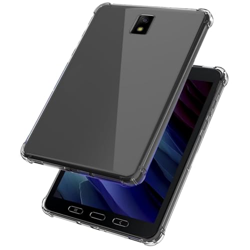 MEMELOKA Hülle für Samsung Galaxy Tab Active 3, Weiche TPU Silikon Anti-Kratzen Handyhülle mit Stoßfeste Silikon Airbags, Anti-Gelbfärbung Transparent Schutzhülle Galaxy Tab Active 3 von MEMELOKA