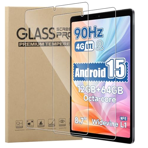 MEMELOKA Schutzfolie für ALLDOCUBE iPlay 60 mini/Galaxy Tab A9 8.7 Zoll, 2 Stück [Hohe Empfindlichkeit][Anti-Bläschen][Anti-Fingerabdruck] 9H Härte Anti-Kratzen Gehärtetes Glas Displayschutz von MEMELOKA