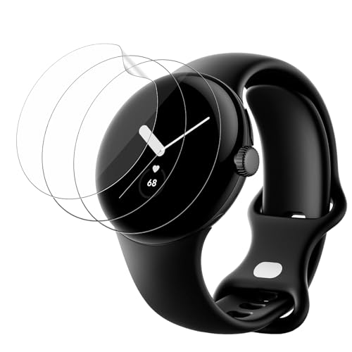 MEMELOKA Schutzfolie für Google Pixel Watch 3 41mm/Pixel Watch 2, [3 Stück] HD Anti-Kratzer Flexible Weiche Folie mit Montage Rahmen, Hohe Empfindlichkeit und Blasenfreier Displayschutz von MEMELOKA