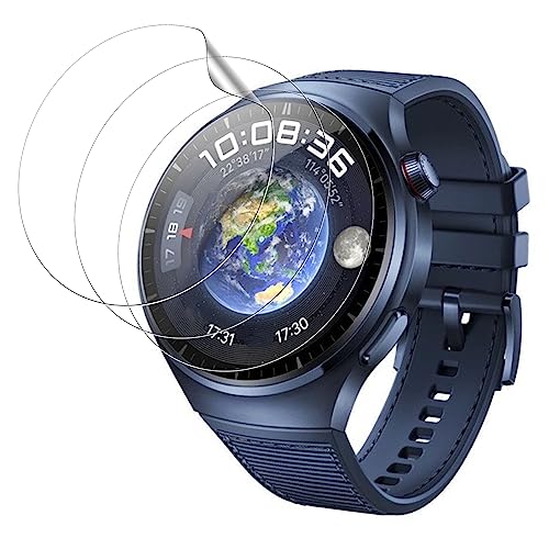 MEMELOKA Schutzfolie für Huawei Watch 4 Pro, [3 Stück] HD Anti-Kratzer Flexible Weiche Hydrogel Folie mit Montage Rahmen, Hohe Empfindlichkeit und Blasenfreier Displayschutz von MEMELOKA