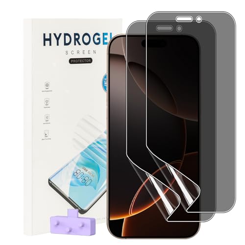 MEMELOKA Sichtschutz Schutzfolie für iPhone 16 Pro Max, [2 Stück] Anti-Kratzer & Anti-Spähen Flexible Weiche TPU Folie, Hohe Empfindlichkeit und Blasenfreier Displayschutz von MEMELOKA