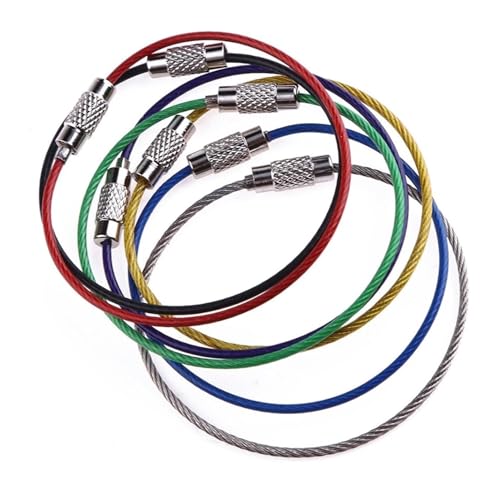 Drahtseil, 150 mm, bunt, Schlüsselanhänger, Karabiner, Kabel, Schlüsselanhänger, Kreis, Outdoor-Halter, Anhänger, Werkzeug Drahtseil, 150 mm, bunt, Schlüsselanhänger, Karabiner, Kabel, Schlüsselanhänger, Kreis, Outdoor-Halter, Anhänger, Werkzeug von MEMEM