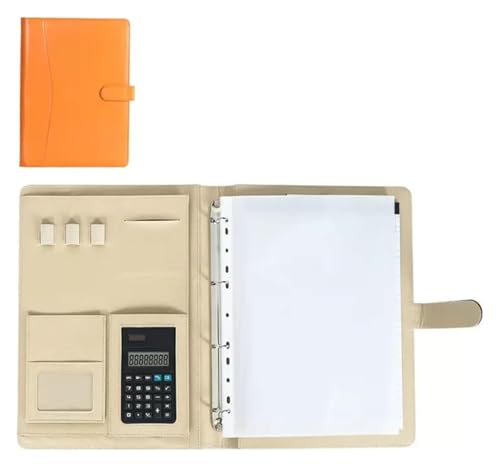 Konferenz-Portfolio-Ordner-Hüllen, 4-Ring-Profi-Ordner-Organizer, Aktentasche, personalisierter Dokumentenordner for Tablets, Lebensläufe, Dokumente(Orange) von MEMEM
