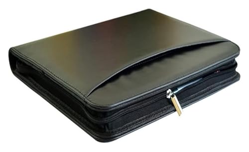 Konferenz-Portfolio-Ordner-Hüllen, A4-Klemmbrett-Konferenzordner aus Leder for Vorstellungsgespräche, Lebensläufe, juristische Dokumente, Organizer mit Reißverschluss for Lebensläufe, Geschäftsreisen von MEMEM