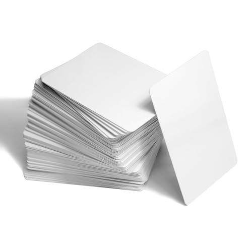 100 Stück weiße PVC-Karten, ID-Karten, NFC-Etiketten, Ausweiskarten aus Kunststoff, Blanko-Visitenkarten, Ausweiskarten (54 x 85,5 mm) von MEMOFYND
