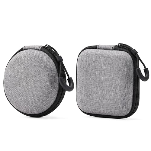 2 Stück Eva-Hartschalen-Kopfhörerhülle, Kopfhörer-Datenkabel-Aufbewahrungstasche, tragbare Kopfhörer-Aufbewahrungsbox, geeignet zum Einkaufen, Reisen, Outdoor-Aktivitäten (grau) von MEMOFYND