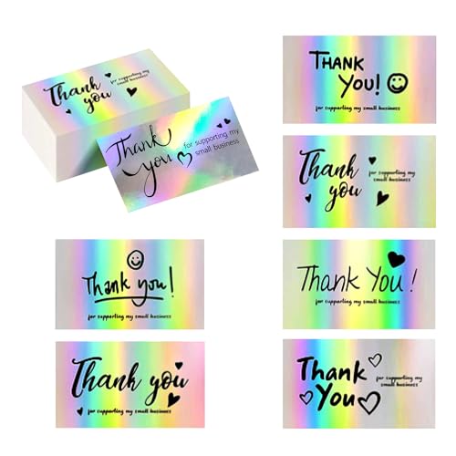 MEMOFYND 140 Laser-Regenbogenkarten, Dankeskarten, Holografische Regenbogen-Dankeskarten, Dankbarkeitsgrußkarten, Geeignet Für Erntedankfest, Mittherbstfest, Abschlussgeschenke von MEMOFYND