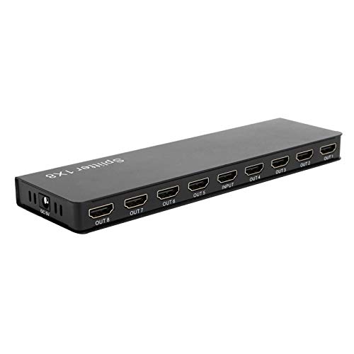 MENDUNER 4K HDMI Splitter 1 in 8, 8 Wege HDMI -Splitter 1 in 8 Out 4K, 100‑240V F118 8 Ports 1 in 8 Out HDMI 1.4 Splitter Audio Video 1080p Distributor (EU-Stecker) von MENDUNER