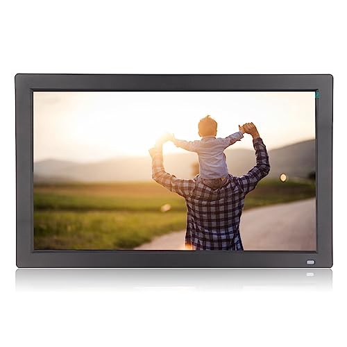 MENDUNER Digitaler Bilderrahmen Groß 18,5 Zoll, Elektronischer Wandkalender, Family Bilderrahmen, 1080P Tragbare HD Werbemaschine für Zuhause 100 240V Schwarz (EU-Stecker) von MENDUNER