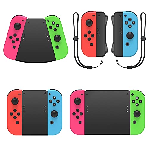 MENEEA Game Handle Connector Kompatibel mit Nintendo Switch für Joy Con & Switch OLED Modell kompatibel mit Joy Con, 5-in-1-Gamepad-Griff mit Handschlaufe Kompatibel mit Nintendo Switch/Switch OLED von MENEEA